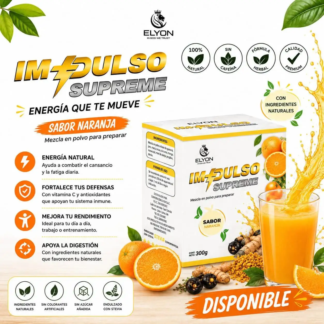Impulso Supreme – Energía Natural Sabor Naranja
